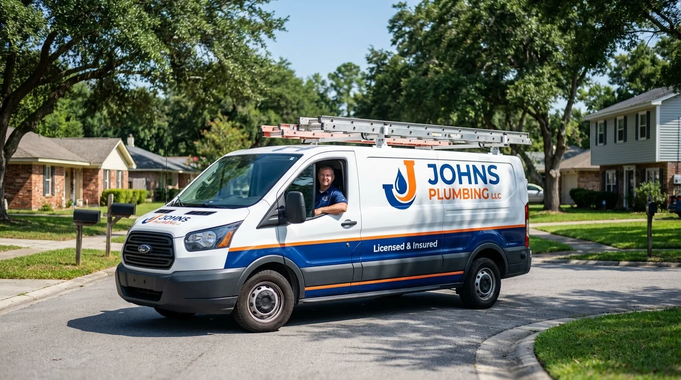 Johns Plumbing LLC service van in Royalton, IL