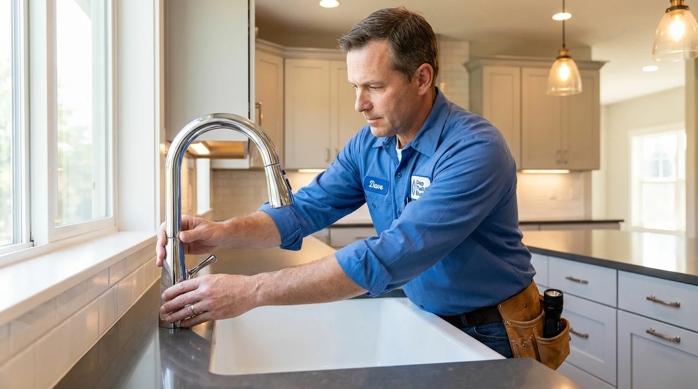 Kitchen faucet installation by Johns Plumbing LLC in Royalton